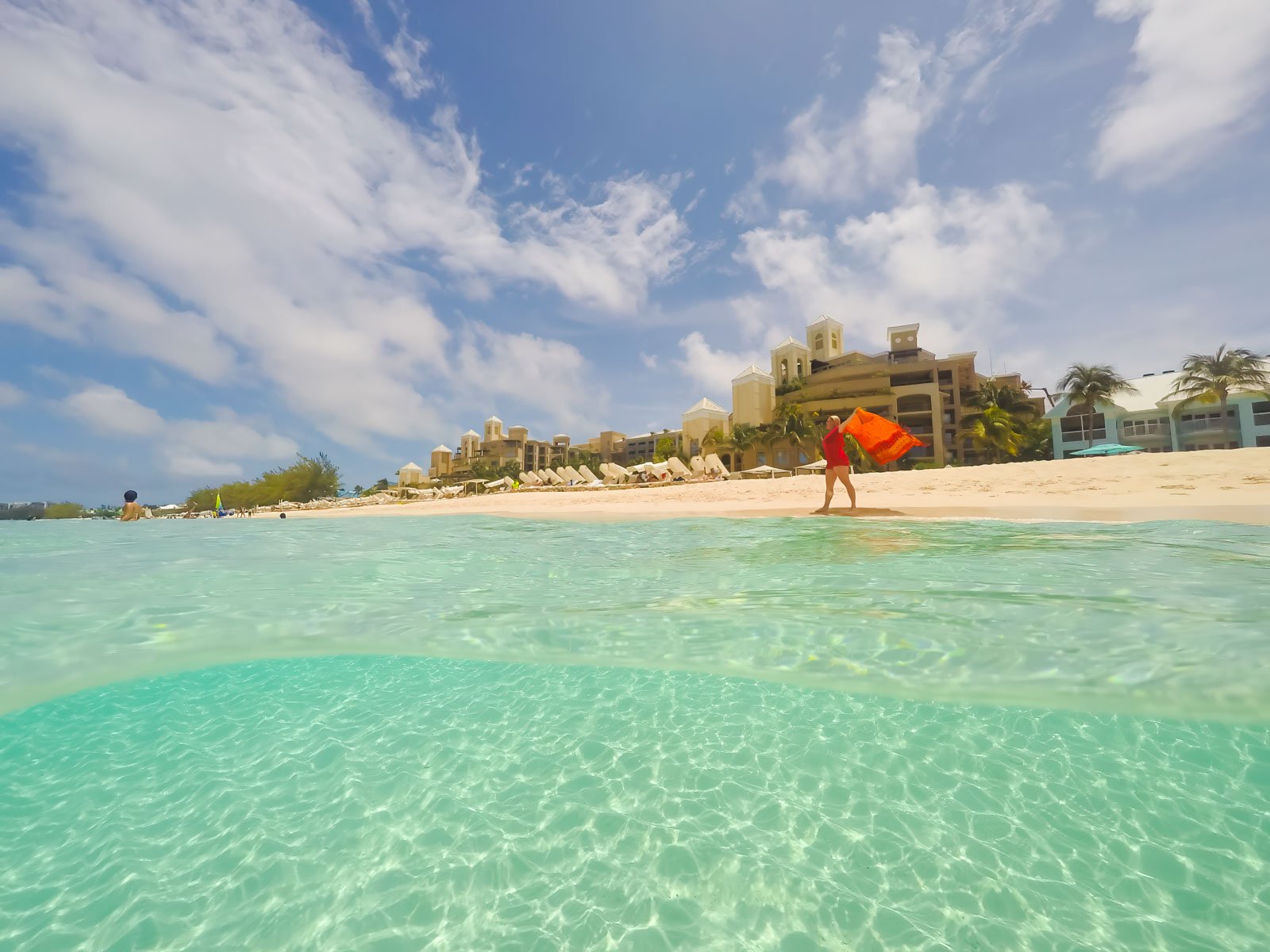 Strolling along Seven mile beach