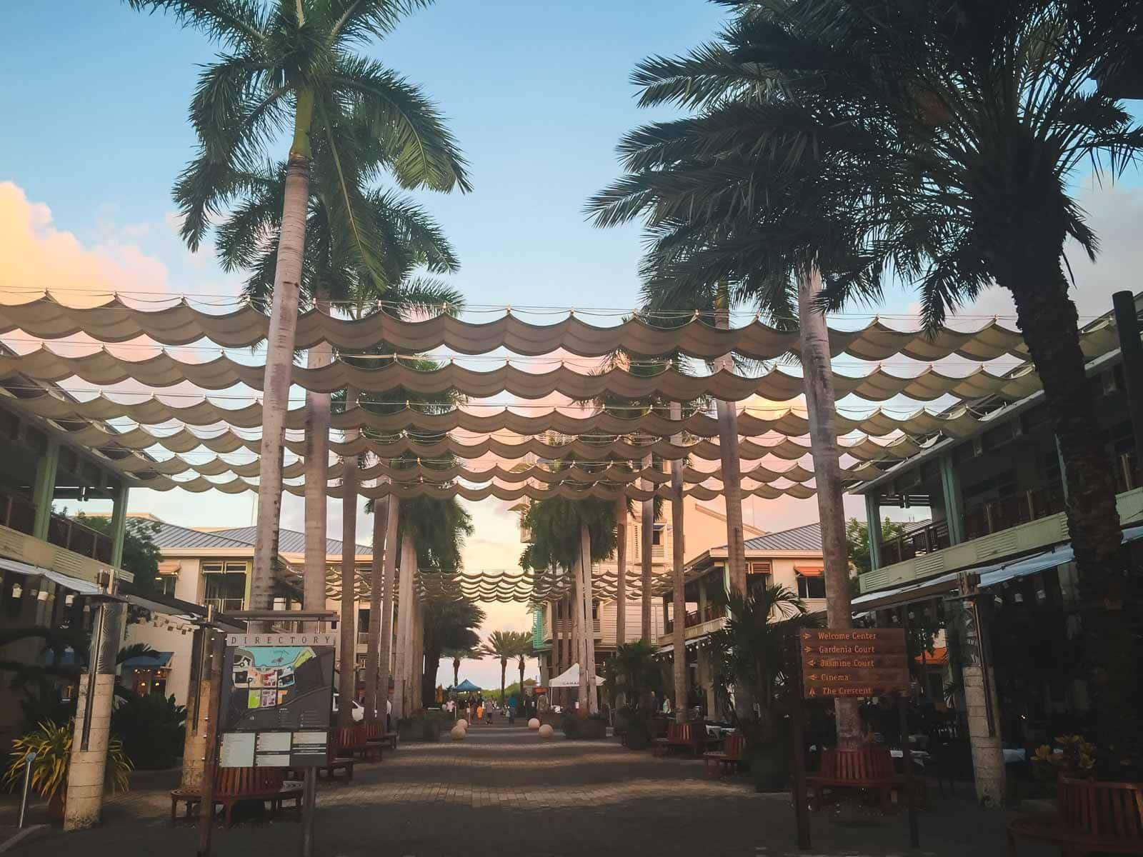 Sunset at the Camana Bay observation Tower.