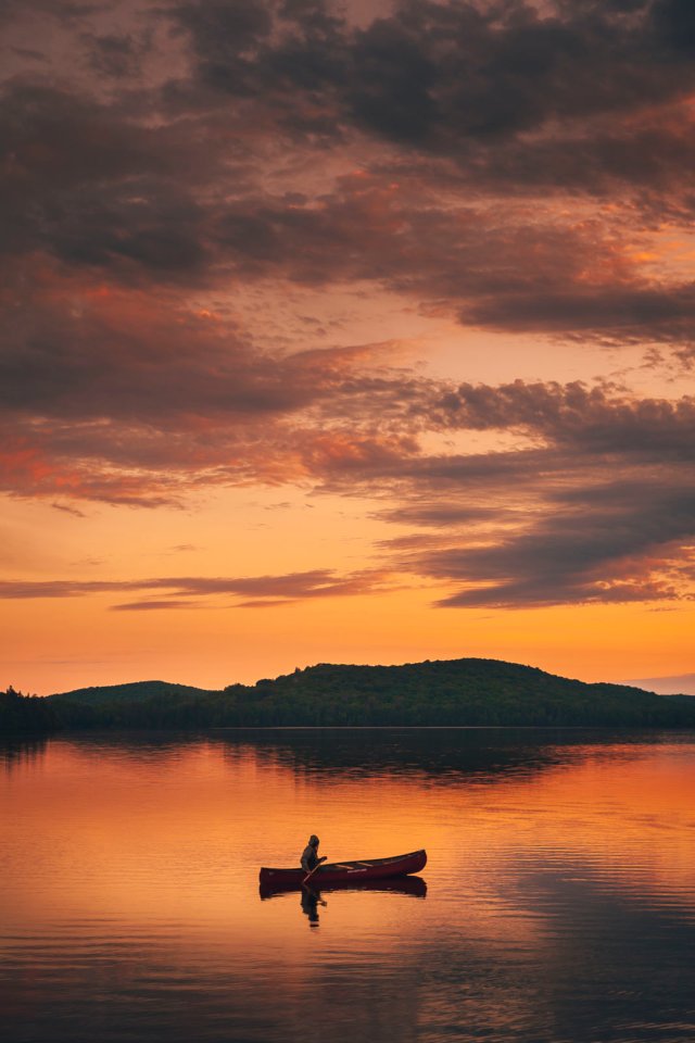 canoe at Algonquin Provincial Park in summer