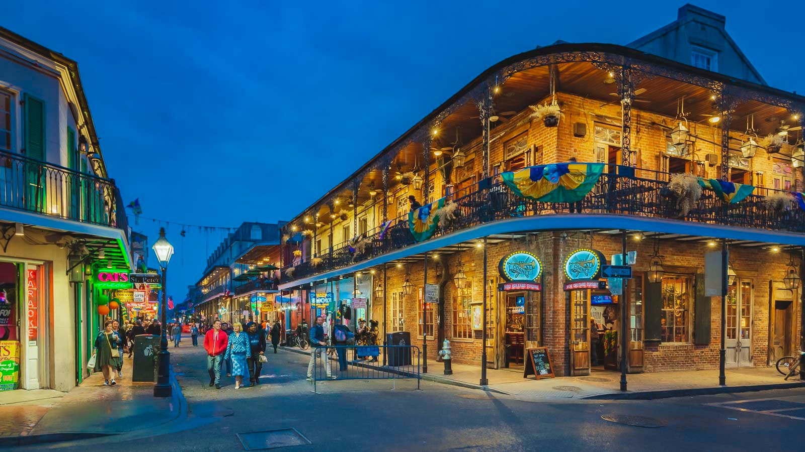A Night view of Frenchman Street in New Orleans in September
