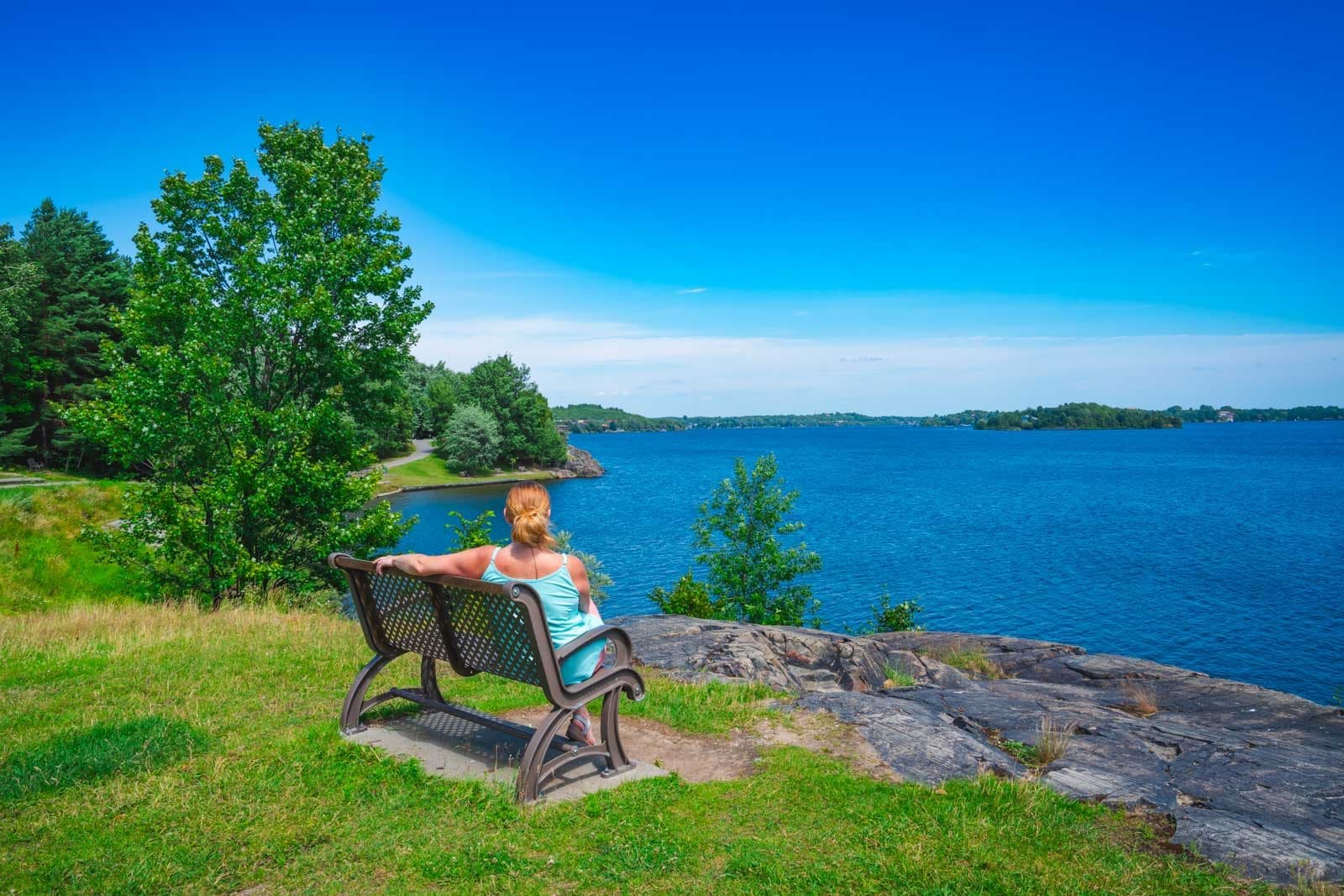 Looking out at Ramsey Lake along the Bell Park Boardwalk