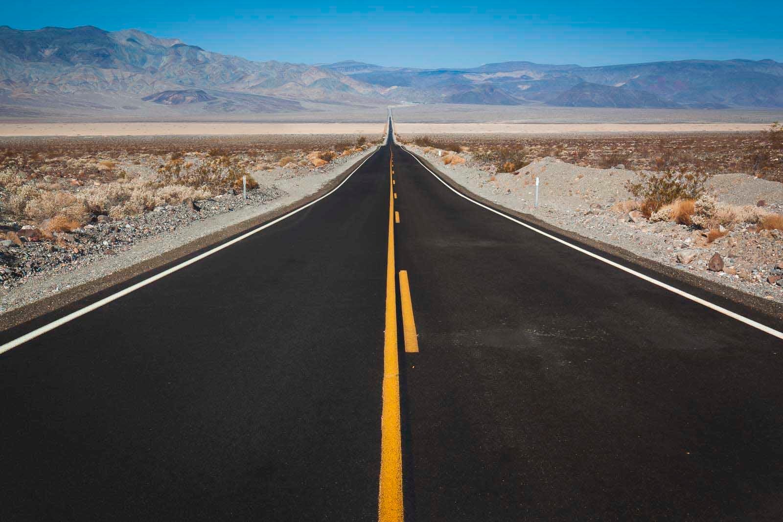 The geometric salt flats of Badwater Basin, the lowest point in North America, at Death Valley National Park.