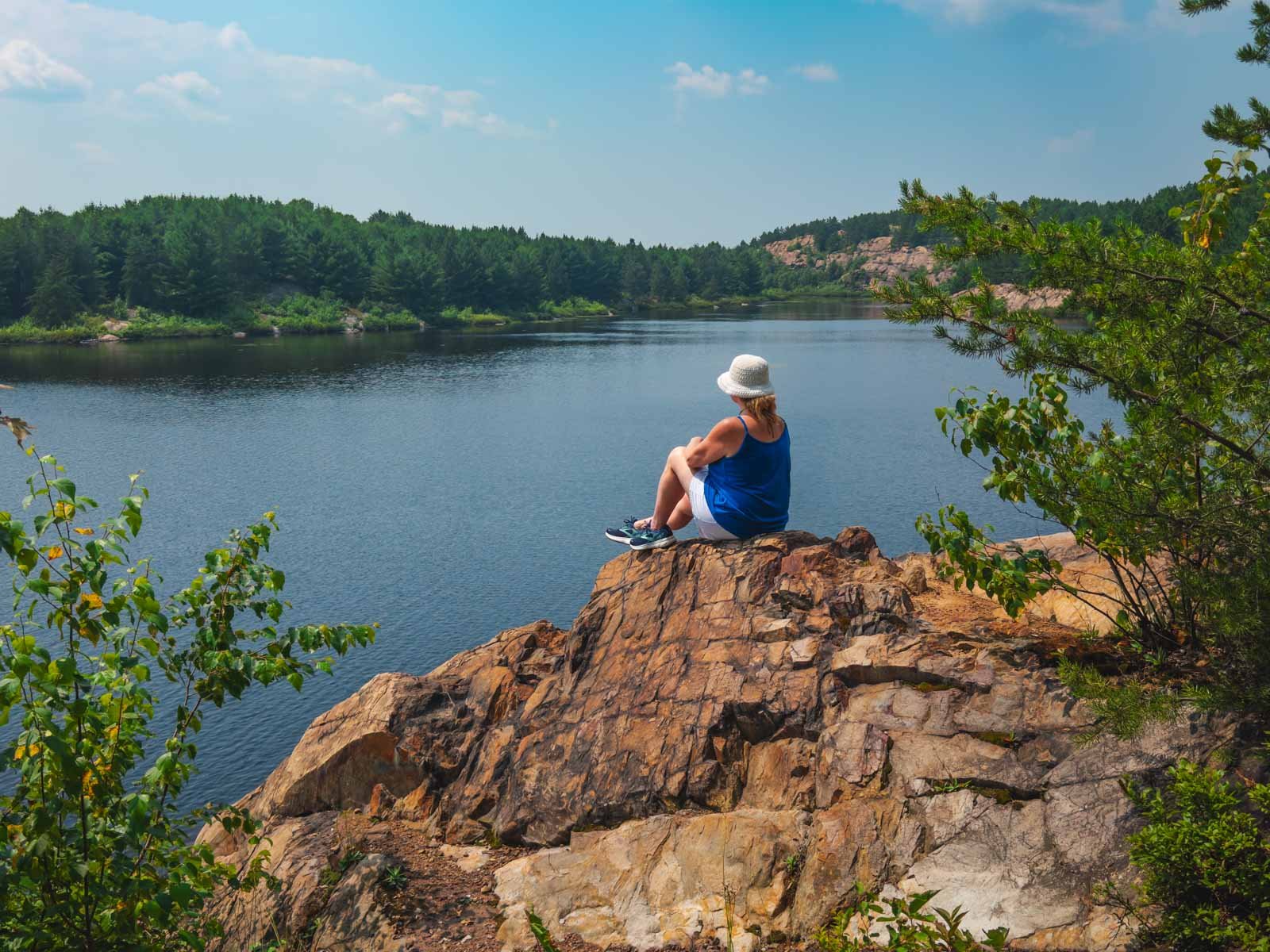 Panoramic lookout view at Lake Laurentian Conservation Area Sudbury 