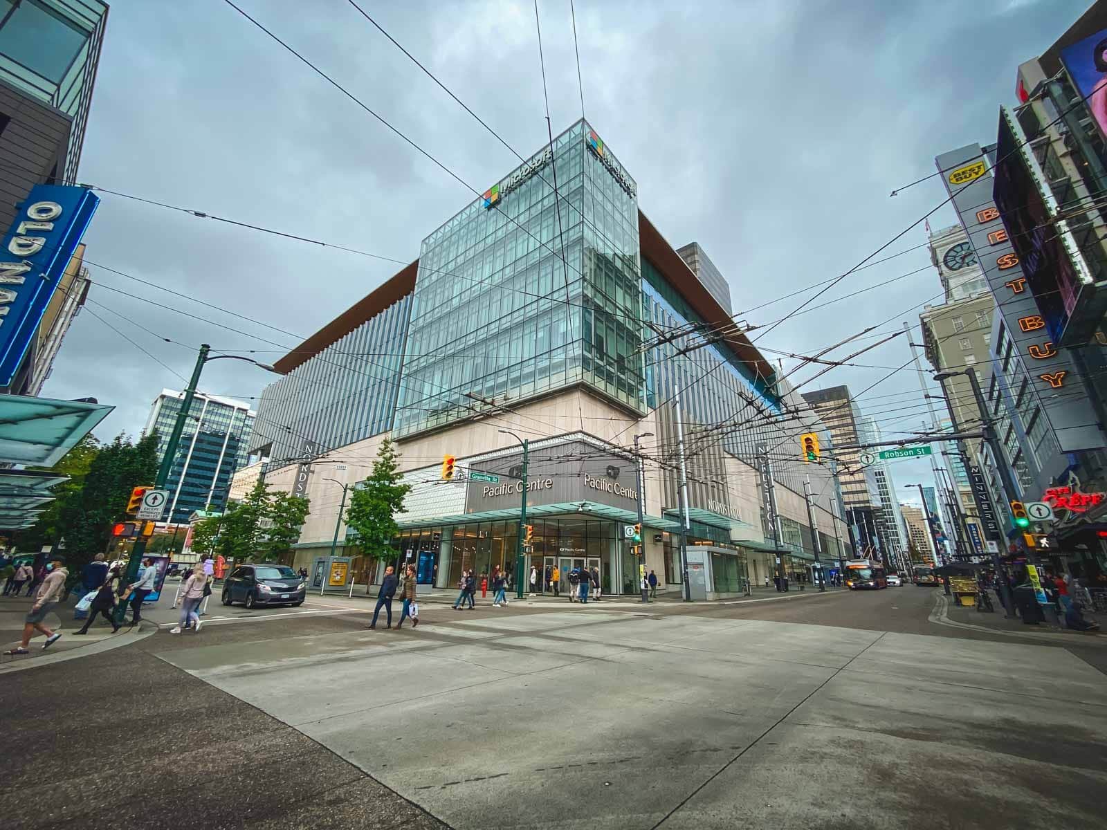 walking along the bustling, shop-lined Robson Street in downtown Vancouver.