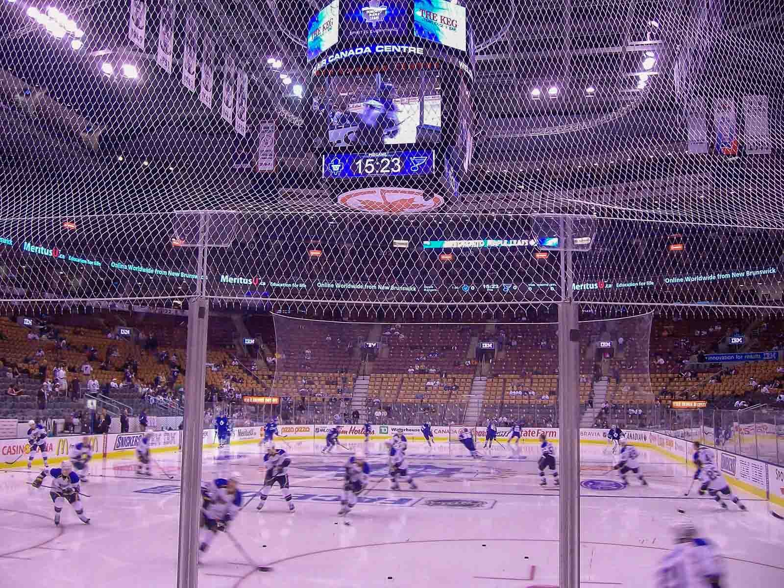 Taking in a Toronto Maple Leafs hockey game at the Scotia Bank Arena